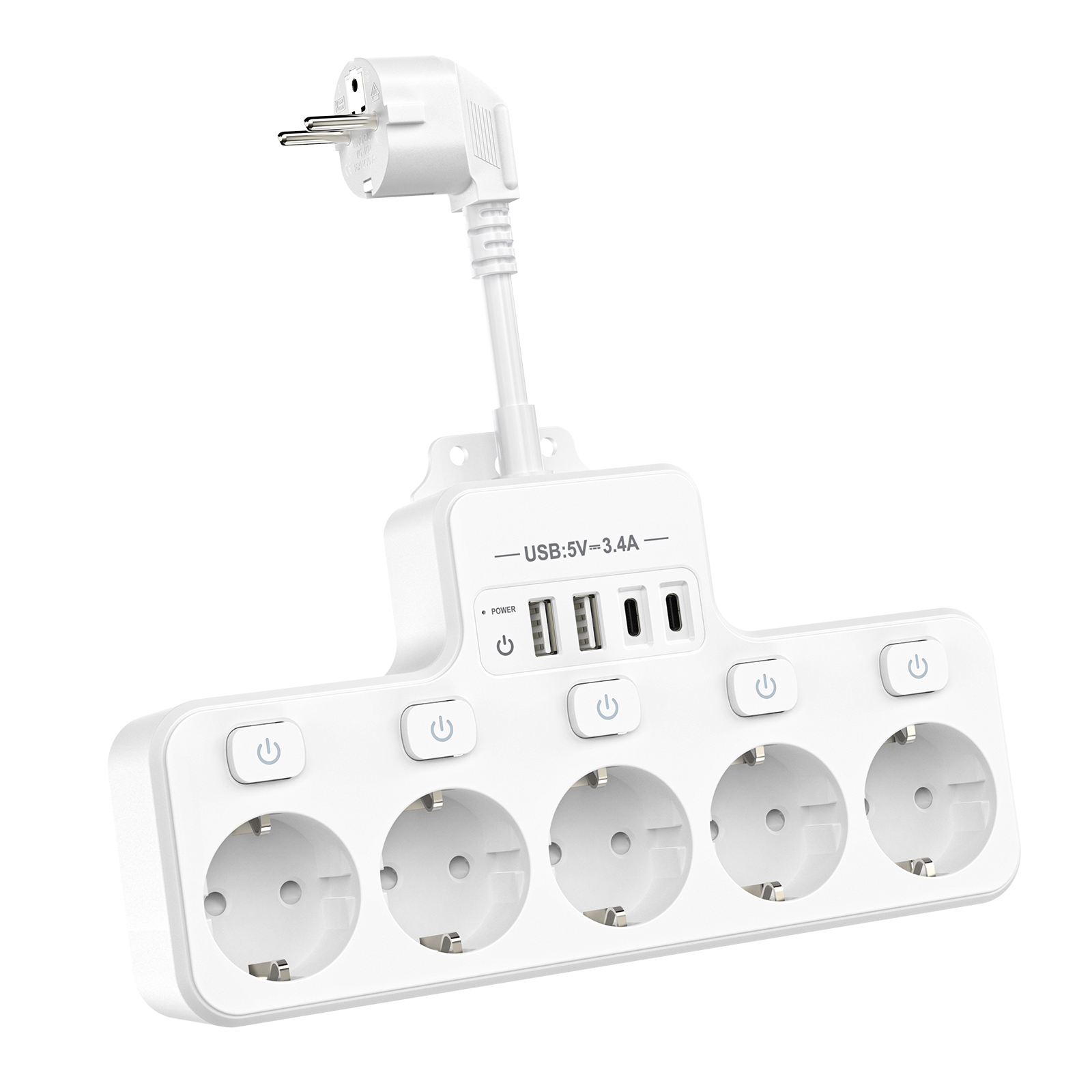 Power Strip Desk - Presa multifunzione per piastra di alimentazione