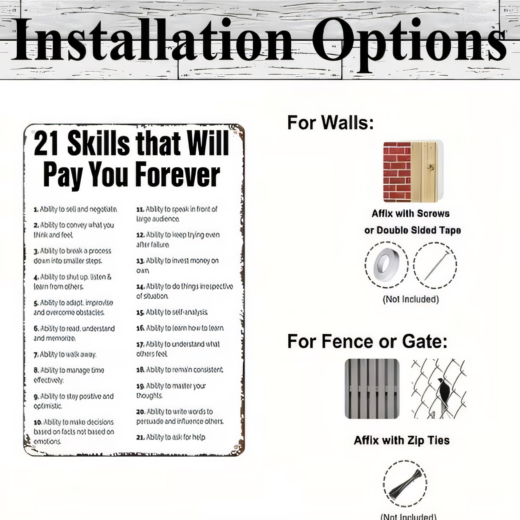 Home Office Pay - Targa in metallo con citazione vintage