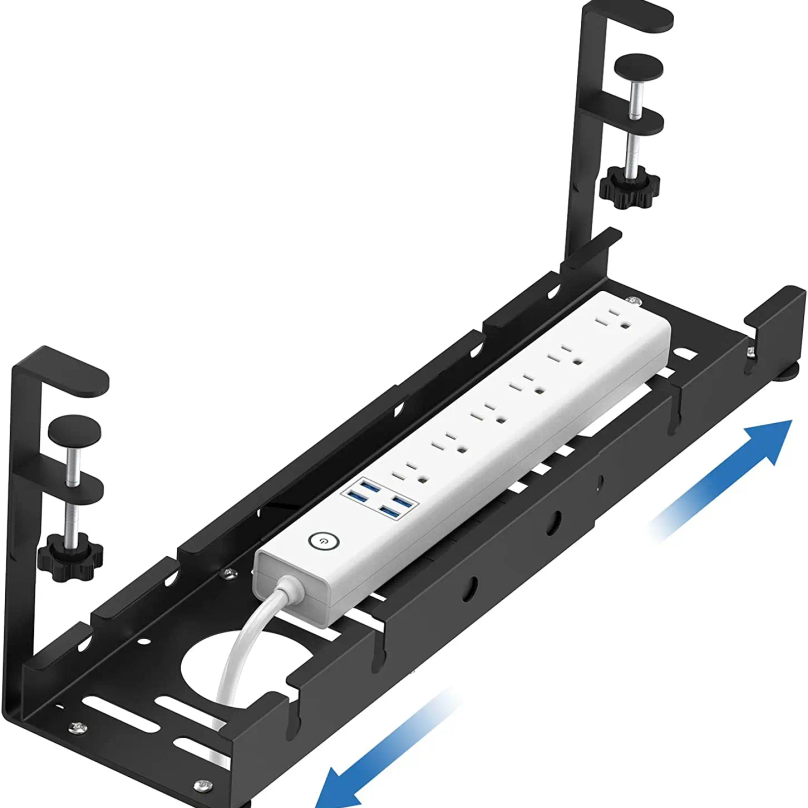 Power Strip Desk - Portacavi Estensibile Sotto Scrivania Senza Foratura,