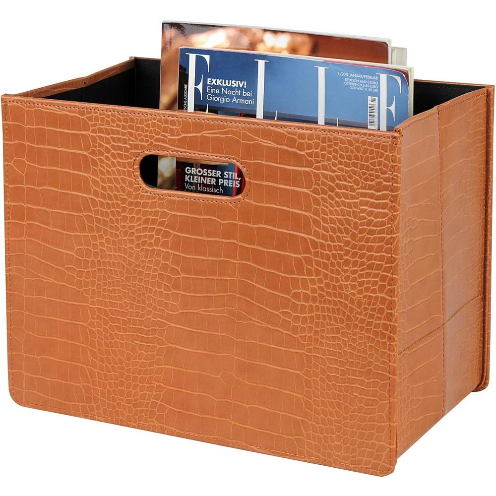 Home Office Or - Organizzatore in Legno Marrone per Riviste