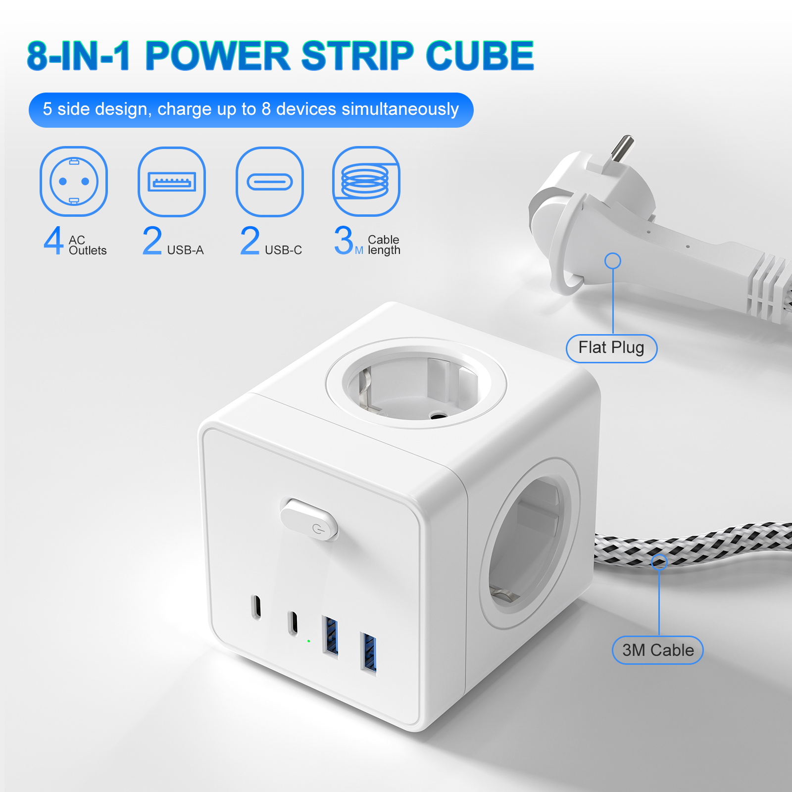 HITRENDS Multipresa a Cubo 8-i - Power Strip Desk recensione e prezzo